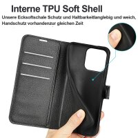 Handy Tasche für Motorola Moto G56 5G Handyhülle Flip Cover Wallet Case Hülle Etui Schwarz