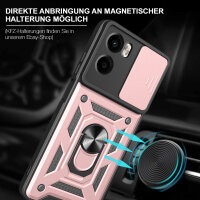 Outdoor Panzer Hülle für Motorola Moto G05 / E15 Handyhülle mit Kameraschutz Ringhalter in Rosegold