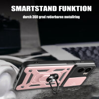 Outdoor Panzer Hülle für Motorola Moto G05 / E15 Handyhülle mit Kameraschutz Ringhalter in Rosegold