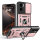 Outdoor Panzer Hülle für Motorola Moto G05 / E15 Handyhülle mit Kameraschutz Ringhalter in Rosegold