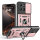 Outdoor Panzer Hülle für Motorola Moto G15 / G15 Power Handyhülle mit Kameraschutz Ringhalter in Rosegold