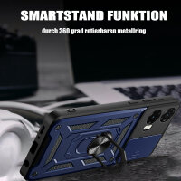 Outdoor Panzer Hülle für Motorola Moto G35 Handyhülle mit Kameraschutz Ringhalter in Blau
