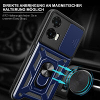 Outdoor Panzer Hülle für Motorola Moto G35 Handyhülle mit Kameraschutz Ringhalter in Blau