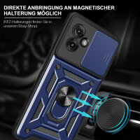 Outdoor Panzer Hülle für Motorola Moto G55 Handyhülle mit Kameraschutz Ringhalter in Blau