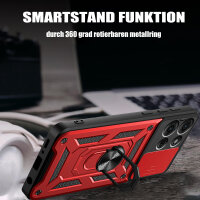 Outdoor Panzer Hülle für Motorola Moto G75 Handyhülle mit Kameraschutz Ringhalter in Rot