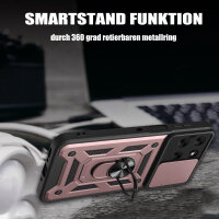 Outdoor Panzer Hülle für Motorola Moto G86 Handyhülle mit Kameraschutz Ringhalter in Rosegold