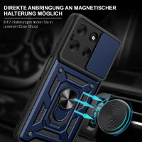 Outdoor Panzer Hülle für Motorola Moto G86 Handyhülle mit Kameraschutz Ringhalter in Blau