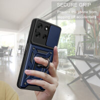 Outdoor Panzer Hülle für Motorola Moto G86 Handyhülle mit Kameraschutz Ringhalter in Blau
