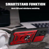 Outdoor Panzer Hülle für Motorola Moto G86 Handyhülle mit Kameraschutz Ringhalter in Rot