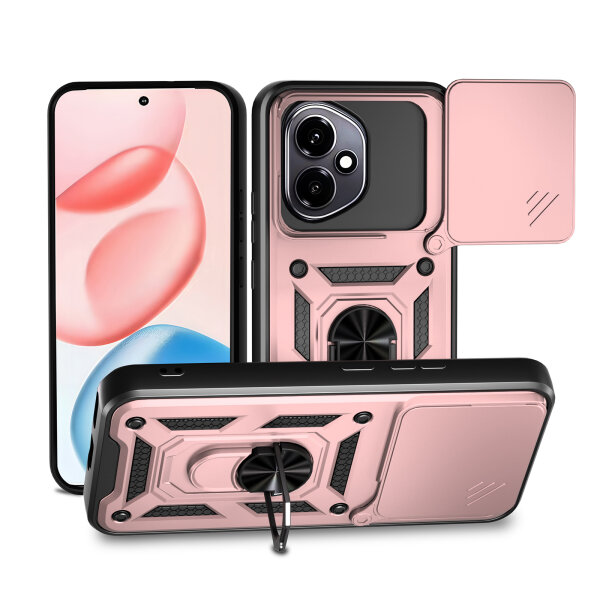 Outdoor Panzer Hülle für Honor 400 Handyhülle mit Slide Kameraschutz Ringhalter in Rosegold
