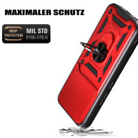 Outdoor Panzer Hülle für Honor 400 Handyhülle mit Slide Kameraschutz Ringhalter in Rot