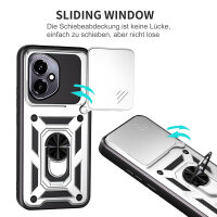 Outdoor Panzer Hülle für Honor 400 Handyhülle mit Slide Kameraschutz Ringhalter in Silber