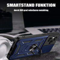 Outdoor Panzer Hülle für Honor 400 Pro Handyhülle mit Slide Kameraschutz Ringhalter in Blau