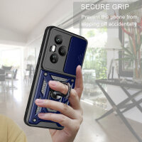 Outdoor Panzer Hülle für Honor 400 Pro Handyhülle mit Slide Kameraschutz Ringhalter in Blau