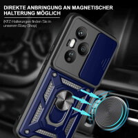 Outdoor Panzer Hülle für Honor 400 Pro Handyhülle mit Slide Kameraschutz Ringhalter in Blau