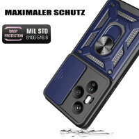 Outdoor Panzer Hülle für Honor 400 Pro Handyhülle mit Slide Kameraschutz Ringhalter in Blau