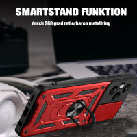 Outdoor Panzer Hülle für Honor 400 Pro Handyhülle mit Slide Kameraschutz Ringhalter in Rot