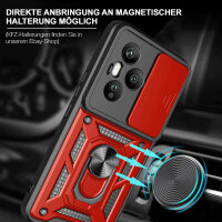 Outdoor Panzer Hülle für Honor 400 Pro Handyhülle mit Slide Kameraschutz Ringhalter in Rot