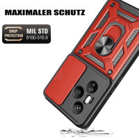 Outdoor Panzer Hülle für Honor 400 Pro Handyhülle mit Slide Kameraschutz Ringhalter in Rot