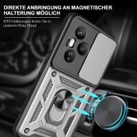 Outdoor Panzer Hülle für Honor 400 Pro Handyhülle mit Slide Kameraschutz Ringhalter in Silber
