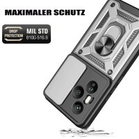 Outdoor Panzer Hülle für Honor 400 Pro Handyhülle mit Slide Kameraschutz Ringhalter in Silber