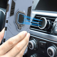 Hülle für Xiaomi Redmi 14C / Poco C75 Hülle Handyhülle Stoßfest 360° Drehbarer Ring Türkis