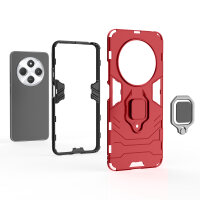 Hülle für Xiaomi Redmi 14C / Poco C75 Hülle Handyhülle Stoßfest 360° Drehbarer Ring Rot