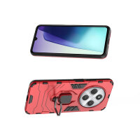 Hülle für Xiaomi Redmi 14C / Poco C75 Hülle Handyhülle Stoßfest 360° Drehbarer Ring Rot