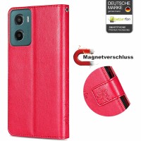 Hülle für Motorola Moto G05 / Moto E15 Handyhülle mit [Standfunktion][Kartenfächern] in Rot