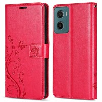 Hülle für Motorola Moto G05 / Moto E15 Handyhülle mit [Standfunktion][Kartenfächern] in Rot