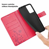 Hülle für Motorola Moto G05 / Moto E15 Handyhülle mit [Standfunktion][Kartenfächern] in Rot