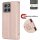 Hülle für Motorola Moto G15 / G15 Power Handyhülle mit [Standfunktion][Kartenfächern] in Rosegold