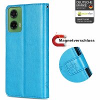 Hülle für Motorola Moto G35 Handyhülle mit [Standfunktion][Kartenfächern] in Blau