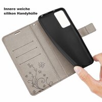 Hülle für Motorola Moto G35 Handyhülle mit [Standfunktion][Kartenfächern] in Grau