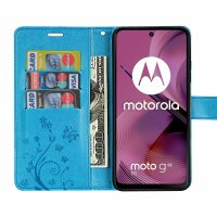Hülle für Motorola Moto G55 Handyhülle mit [Standfunktion][Kartenfächern] in Blau