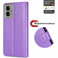 Hülle für Motorola Moto G55 Handyhülle mit [Standfunktion][Kartenfächern] in Lila