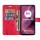 Hülle für Motorola Moto G55 Handyhülle mit [Standfunktion][Kartenfächern] in Rot
