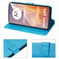 Hülle für Motorola Moto G85 Handyhülle mit [Standfunktion][Kartenfächern] in Blau