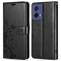 Hülle für Motorola Moto G85 Handyhülle mit [Standfunktion][Kartenfächern] in Schwarz