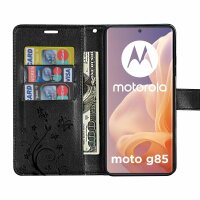 Hülle für Motorola Moto G85 Handyhülle mit [Standfunktion][Kartenfächern] in Schwarz