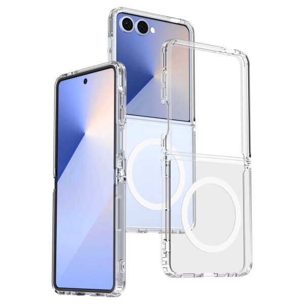 Handyhülle mit integrierter Magnet für Samsung Galaxy Z Flip 7 Handyhülle Bumper Transparent