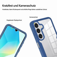360° Hülle für Samsung Galaxy A16 / A17, 360 Grad Handyhülle mit Integriertem Displayschutz in Blau