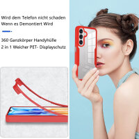 360° Hülle für Samsung Galaxy A16 / A17, 360 Grad Handyhülle mit Integriertem Displayschutz in Rot