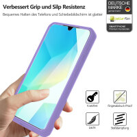 360° Hülle für Samsung Galaxy A16 / A17, 360 Grad Handyhülle mit Integriertem Displayschutz in Lila