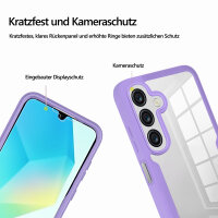 360° Hülle für Samsung Galaxy A16 / A17, 360 Grad Handyhülle mit Integriertem Displayschutz in Lila