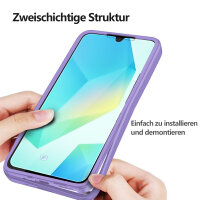 360° Hülle für Samsung Galaxy A16 / A17, 360 Grad Handyhülle mit Integriertem Displayschutz in Lila