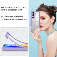 360° Hülle für Samsung Galaxy A16 / A17, 360 Grad Handyhülle mit Integriertem Displayschutz in Lila