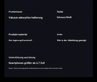 Handyhalterung Auto Magnet für Magnetische Autohalterung, Vakuum Saugnapf Handy Halterung Auto in Schwarz