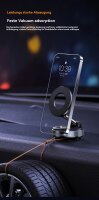 Handyhalterung Auto Magnet für Magnetische Autohalterung, Vakuum Saugnapf Handy Halterung Auto in Schwarz