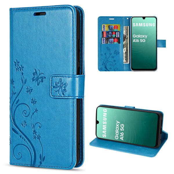 Handy Tasche für Samsung Galaxy A17 5G Hülle Handyhülle Klapphülle Wallet Case in Blau